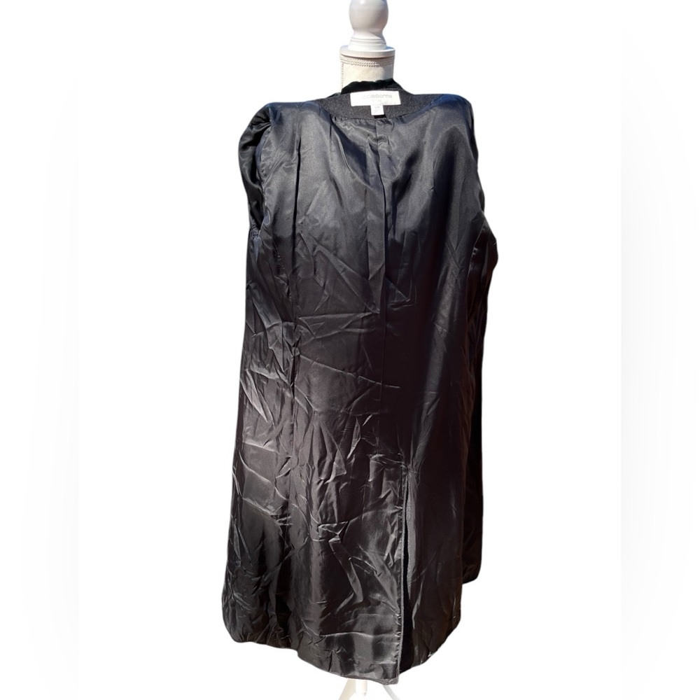 Liz Claiborne 100% Wool Long Coat Petite 12P Velvet Trim Double Breasted - Picture 14 of 17